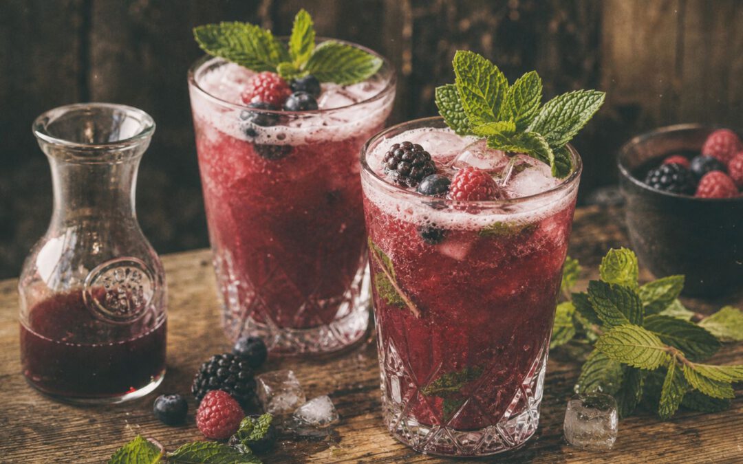 Alkoholfreier Beeren Minz Protein Cocktail
