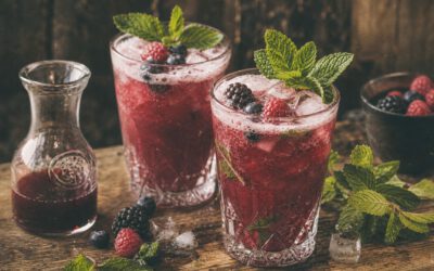 Alkoholfreier Beeren Minz Protein Cocktail