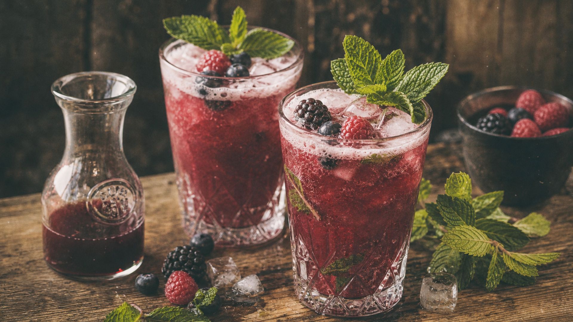 Alkoholfreier Cocktail Beeren Minz Protein Cocktail - ©Allround Athletics -