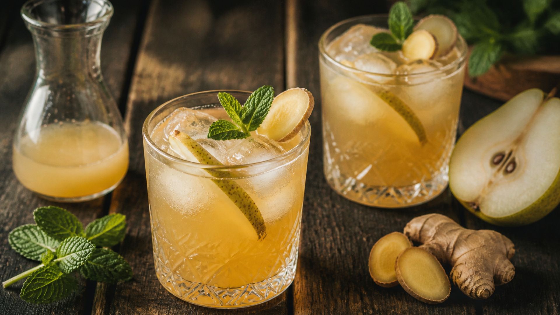 Alkoholfreier Cocktail - Birne Ingwer Protein Cocktail - ©Allround Athletics