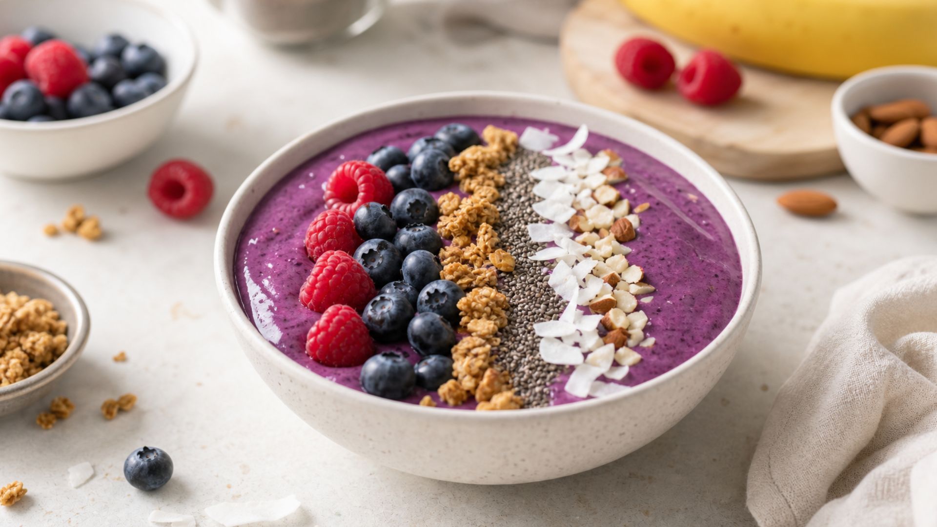 Vegane Lila Smoothie Bowl