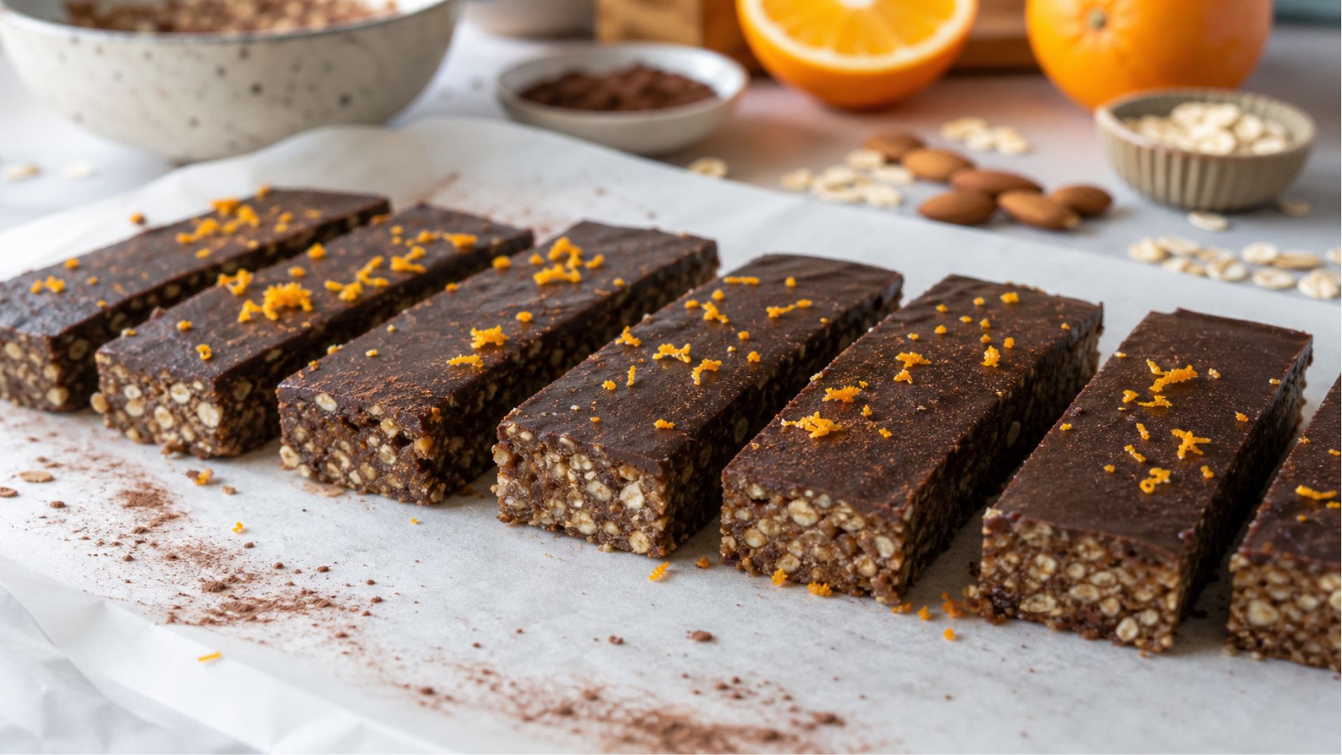Veganer Proteinriegel Schoko Orange
