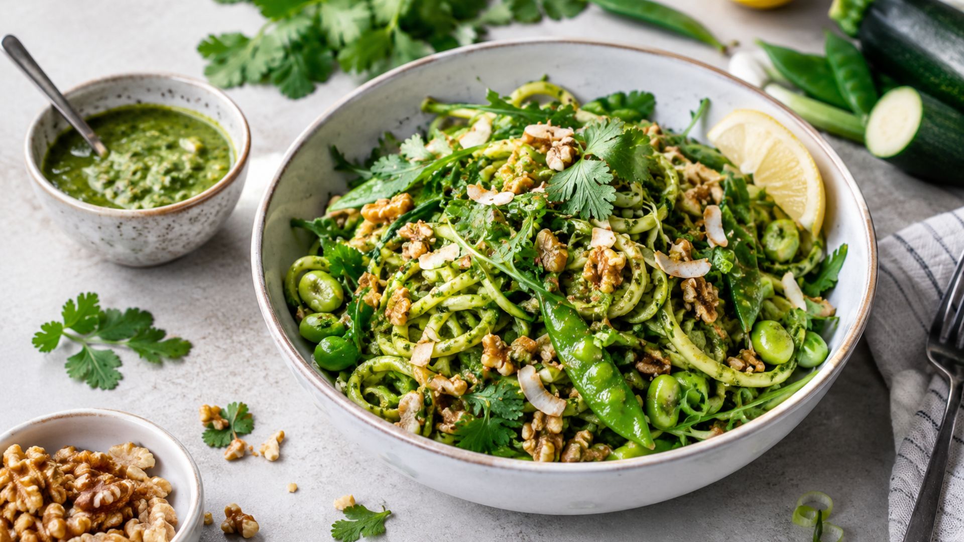 Nudelsalat mit PestoZiegenkäse-Salat mit Kräutern - ©www.canva.com