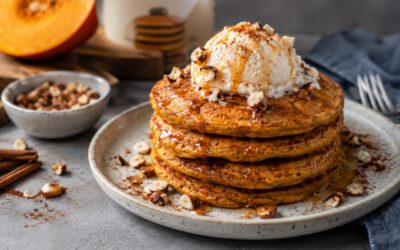 Pumpkin Pancakes mit Vanille Ice Cream