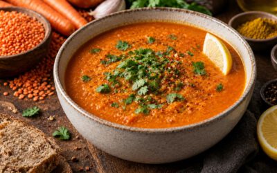 Vegane rote Linsensuppe – einfach, würzig und proteinreich